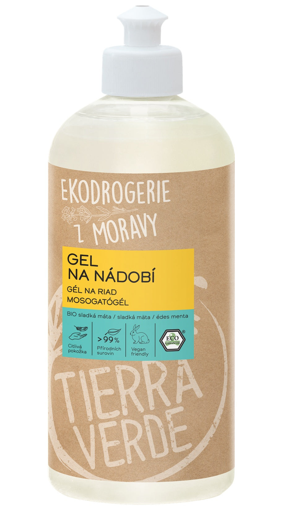 Tierra Verde Gel na nádobí - BIO sladká máta