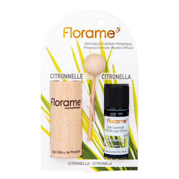932059 Difuzér provensálský dřevěný + éterický olej Citronela 10 ml BIO FLORAME-1