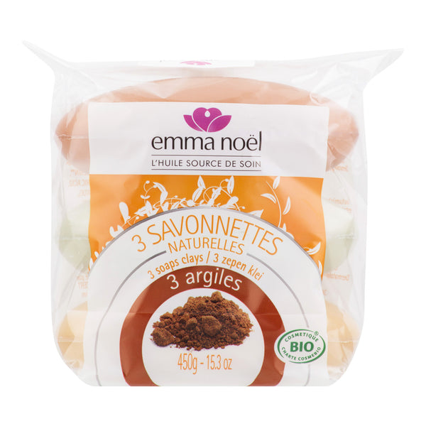 941252 Mýdlo rostlinné jíl 3x150 g BIO EMMA NOËL-1