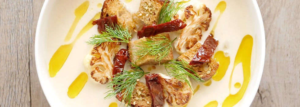 Fazolový krém s pečeným květákem — videorecept