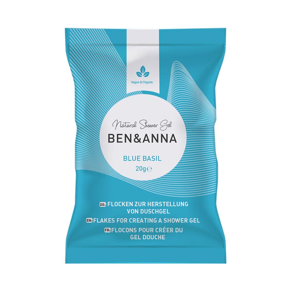 Ben & Anna Sprchový gel v prášku (2×20 g) - Blue Basil