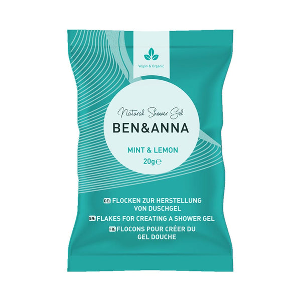 Ben & Anna Sprchový gel v prášku (2×20 g) - Mint & Lemon