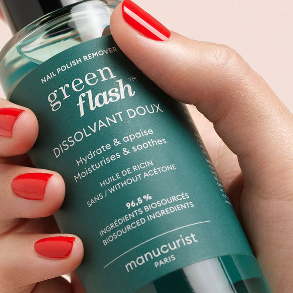 Manucurist Sada DUO Green Flash Odlakovač LED gel laku + klipy (100 ml)