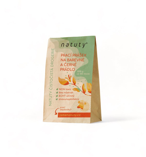 Natuty Prací prášek na barevné a černé prádlo (1 kg) - pošk. obal