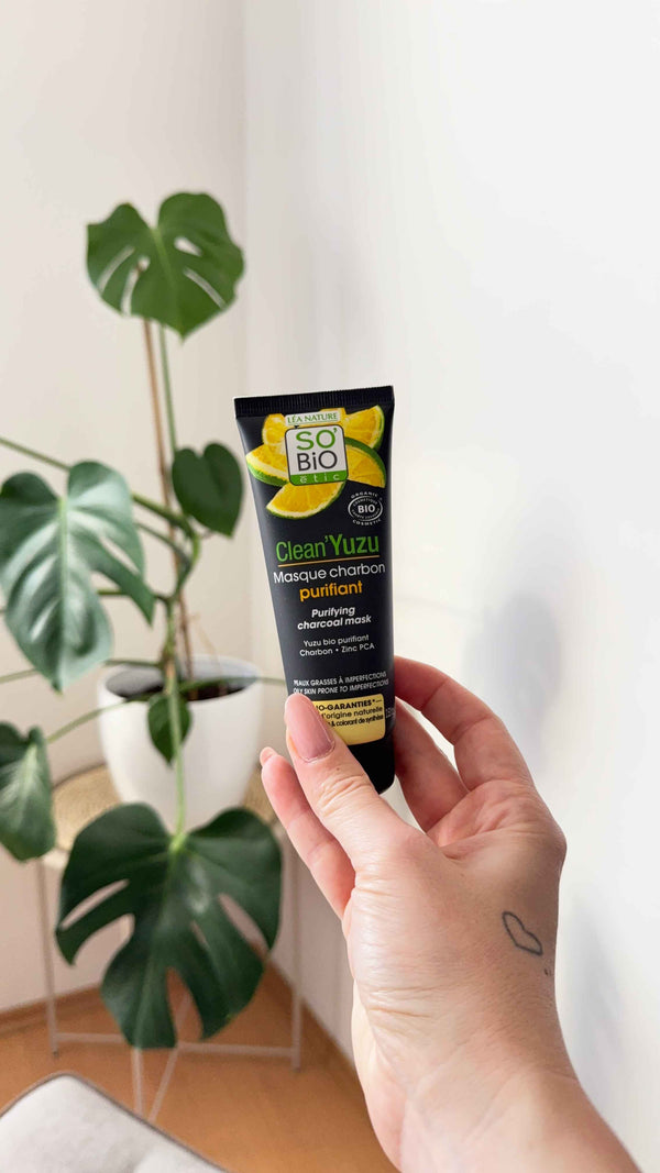 SO’BiO étic Maska pleťová čisticí s aktivním uhlím - Clean Yuzu BIO (75 ml)