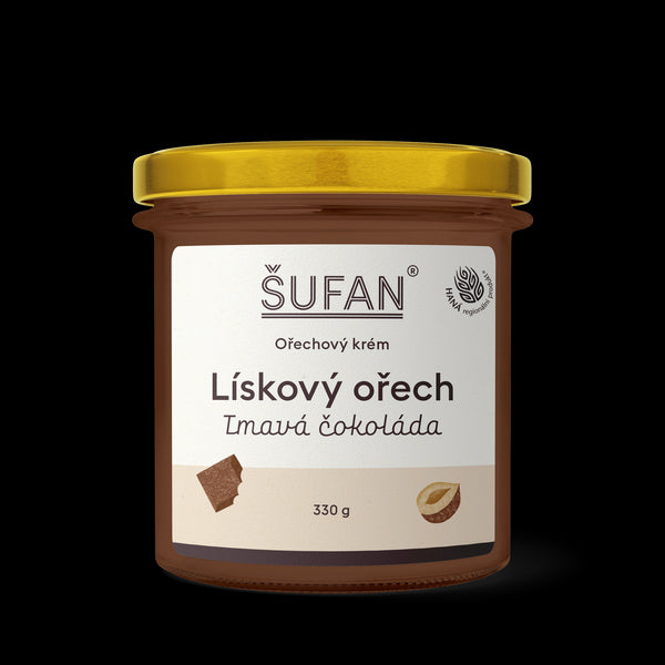 Šufan Lískooříškové máslo s tmavou čokoládou