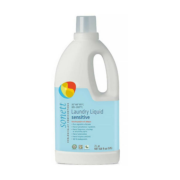 Sonett Univerzální tekutý prací gel na bílé i barevné prádlo Sensitive BIO - 2 l - pošk. obal