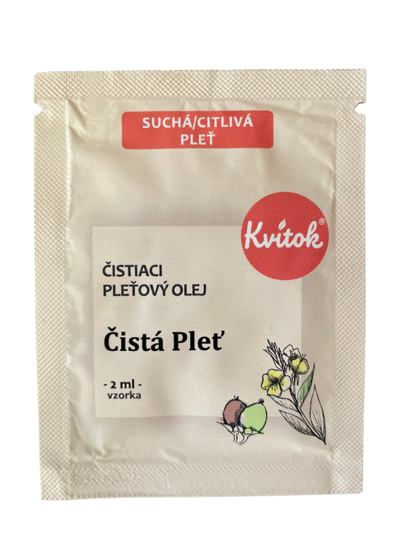 Kvitok Čisticí olej Čistá pleť pro suchou a citlivou pokožku - vzorek (2 ml)