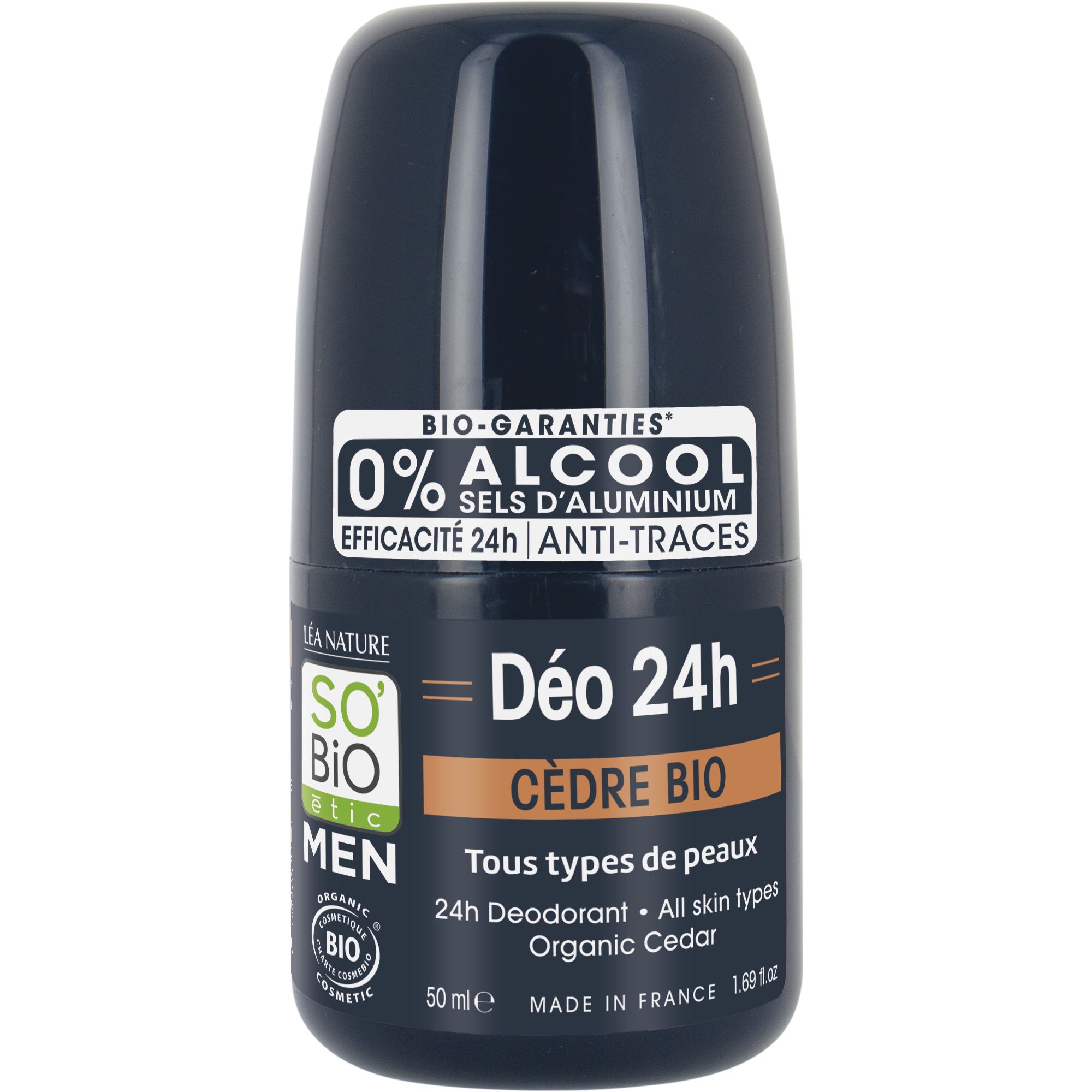 SO’BiO étic Deodorant roll-on 24h MEN - cedr BIO (50 ml)