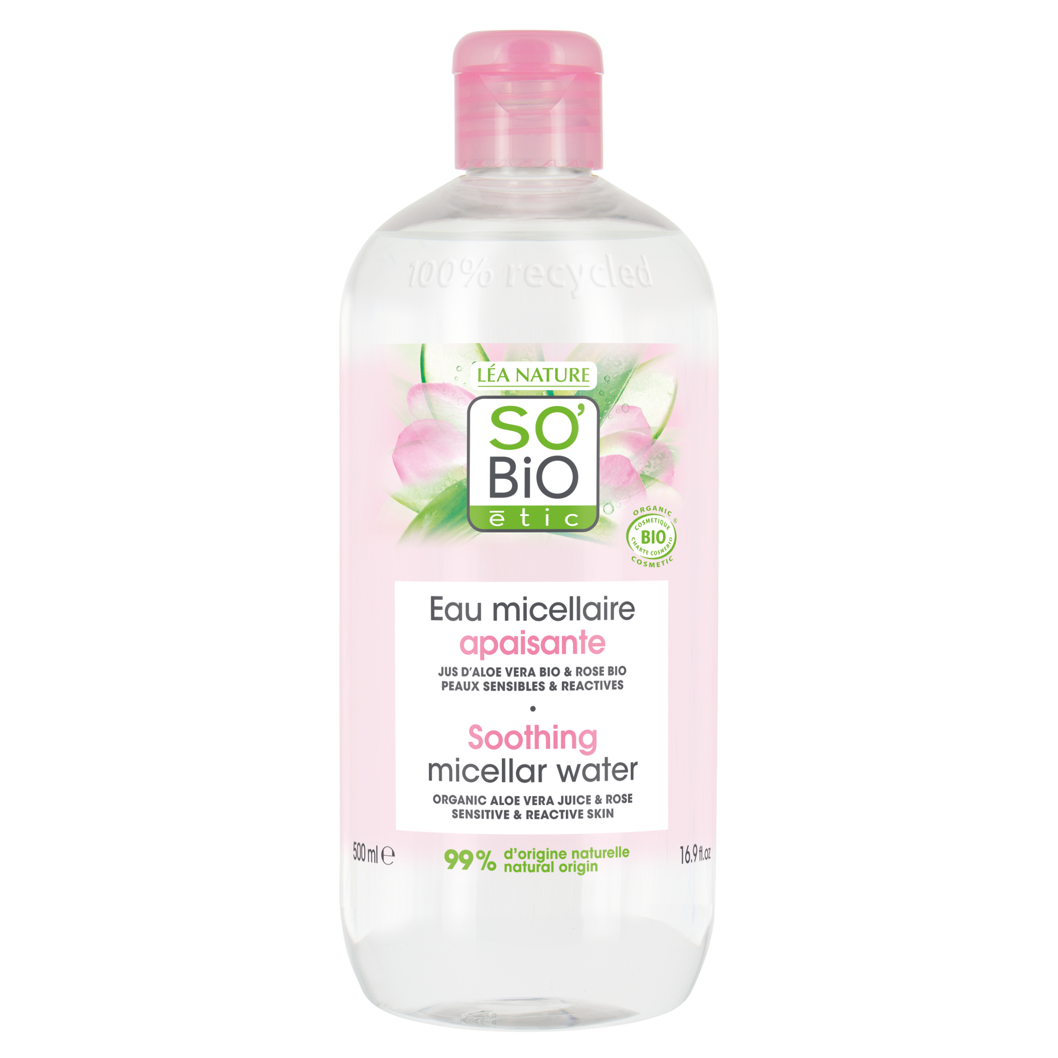 SO’BiO étic Voda micelární s Aloe Vera zklidňující BIO (500 ml)
