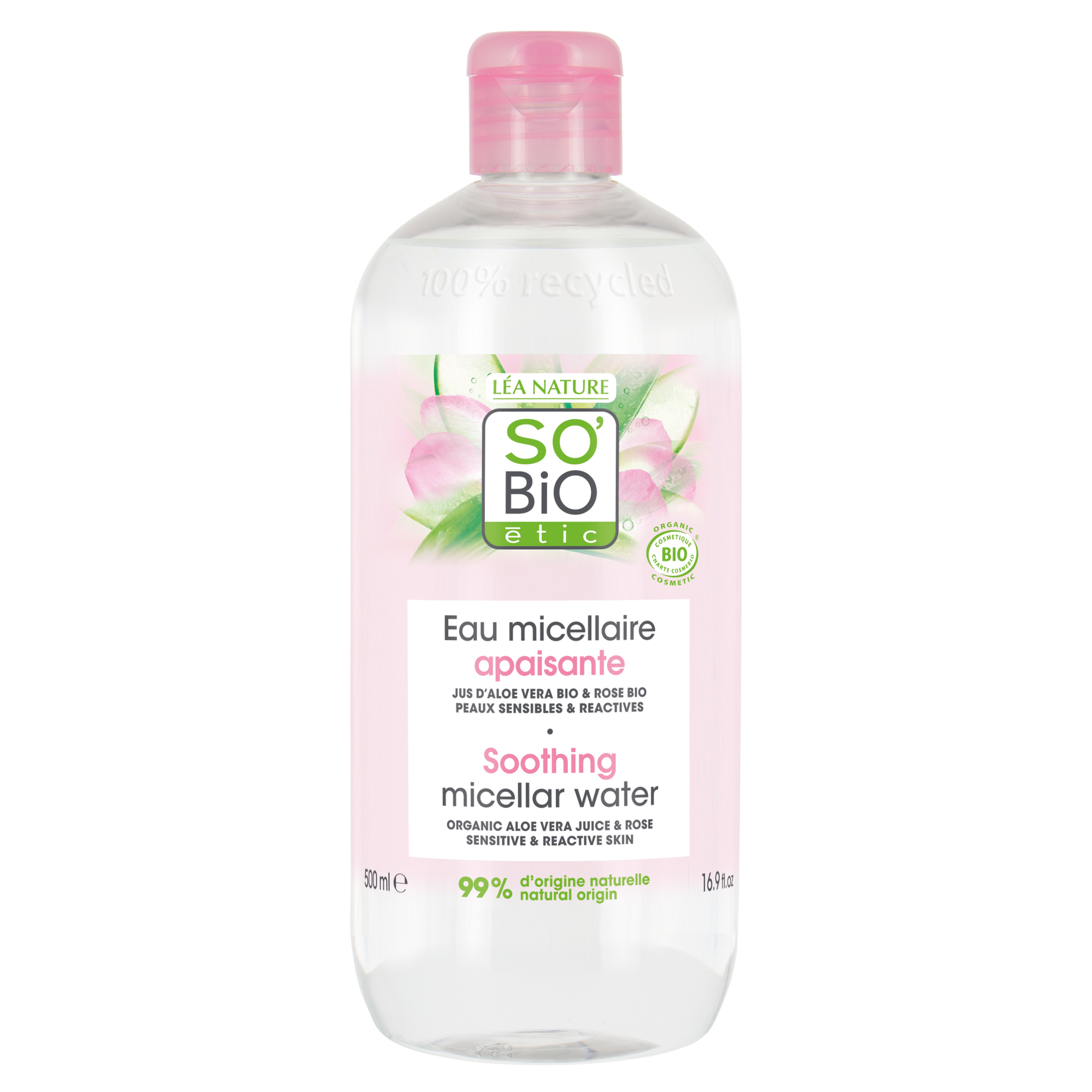 SO’BiO étic Voda micelární s Aloe Vera zklidňující BIO (500 ml)