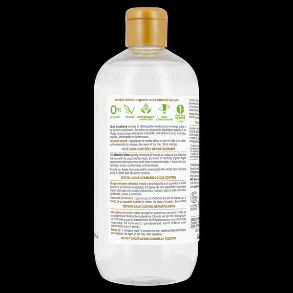 SO’BiO étic Anti-Age Precieux Argan Voda micelární Anti-age s hyaluronem BIO (500 ml)