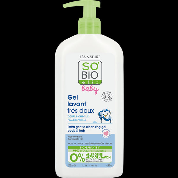 SO'BiO étic BABY Gel mycí pro děti - extra jemný na tělo i vlasy BIO (500 ml)