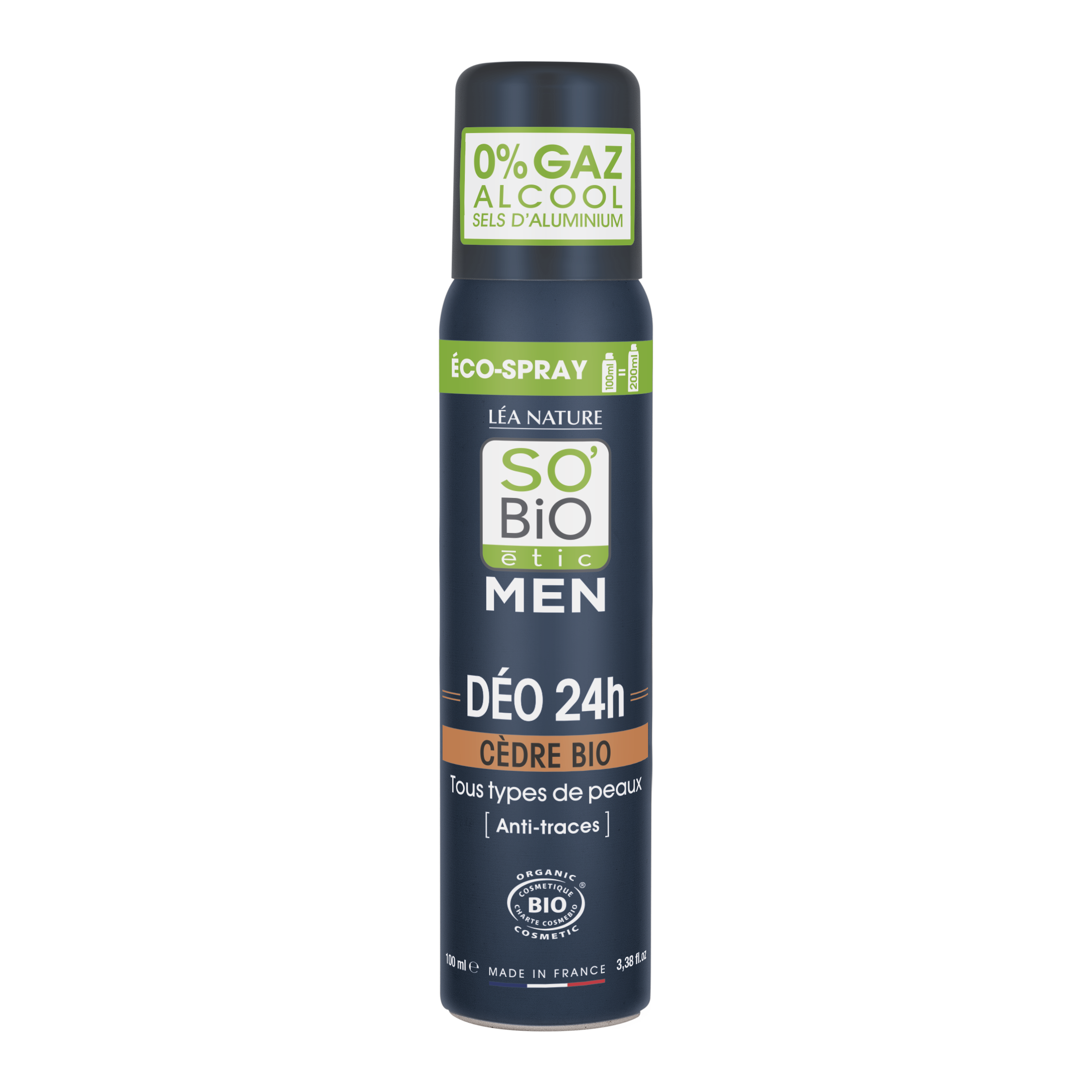 SO’BiO étic Deodorant přírodní ECO SPRAY 24h MEN - cedr BIO (100 ml)