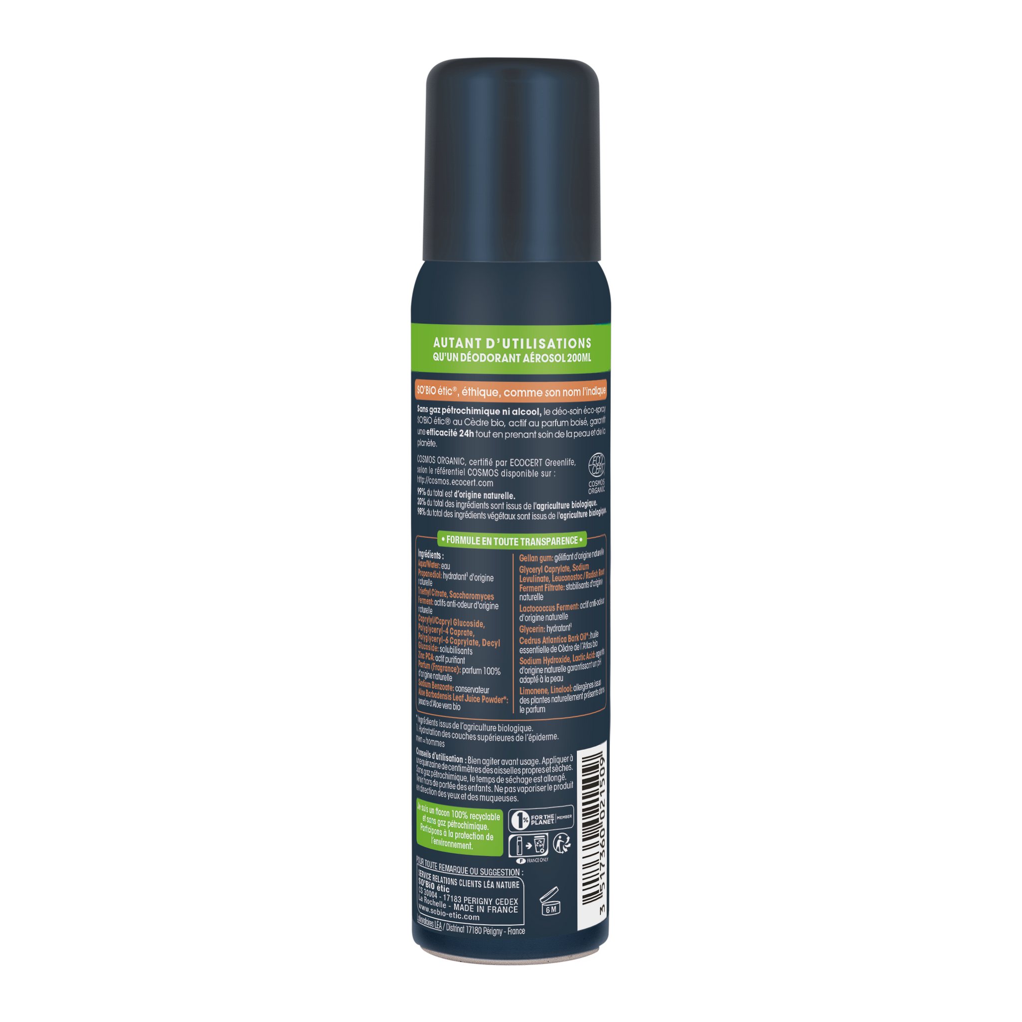 SO’BiO étic Deodorant přírodní ECO SPRAY 24h MEN - cedr BIO (100 ml)