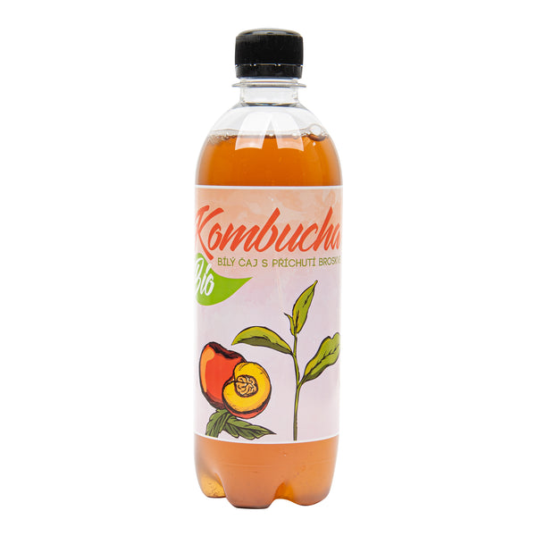 STOP53 Kombucha bílý čaj s příchutí broskve 500 ml BIO STEVIKOM-1