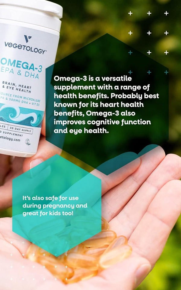 Vegetology Omega-3 (Opti3) - EPA a DHA s vitaminem D3 (60 kapslí)