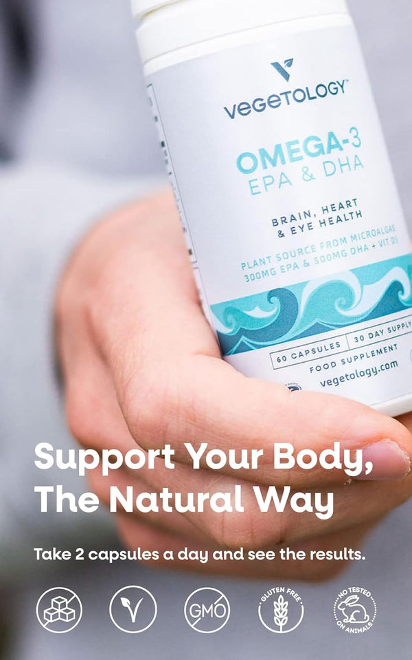 Vegetology Omega-3 (Opti3) - EPA a DHA s vitaminem D3 (60 kapslí)