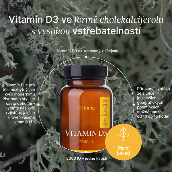 Trime Vitamin D3 - cholekalciferol 2000 IU (90 kapslí)