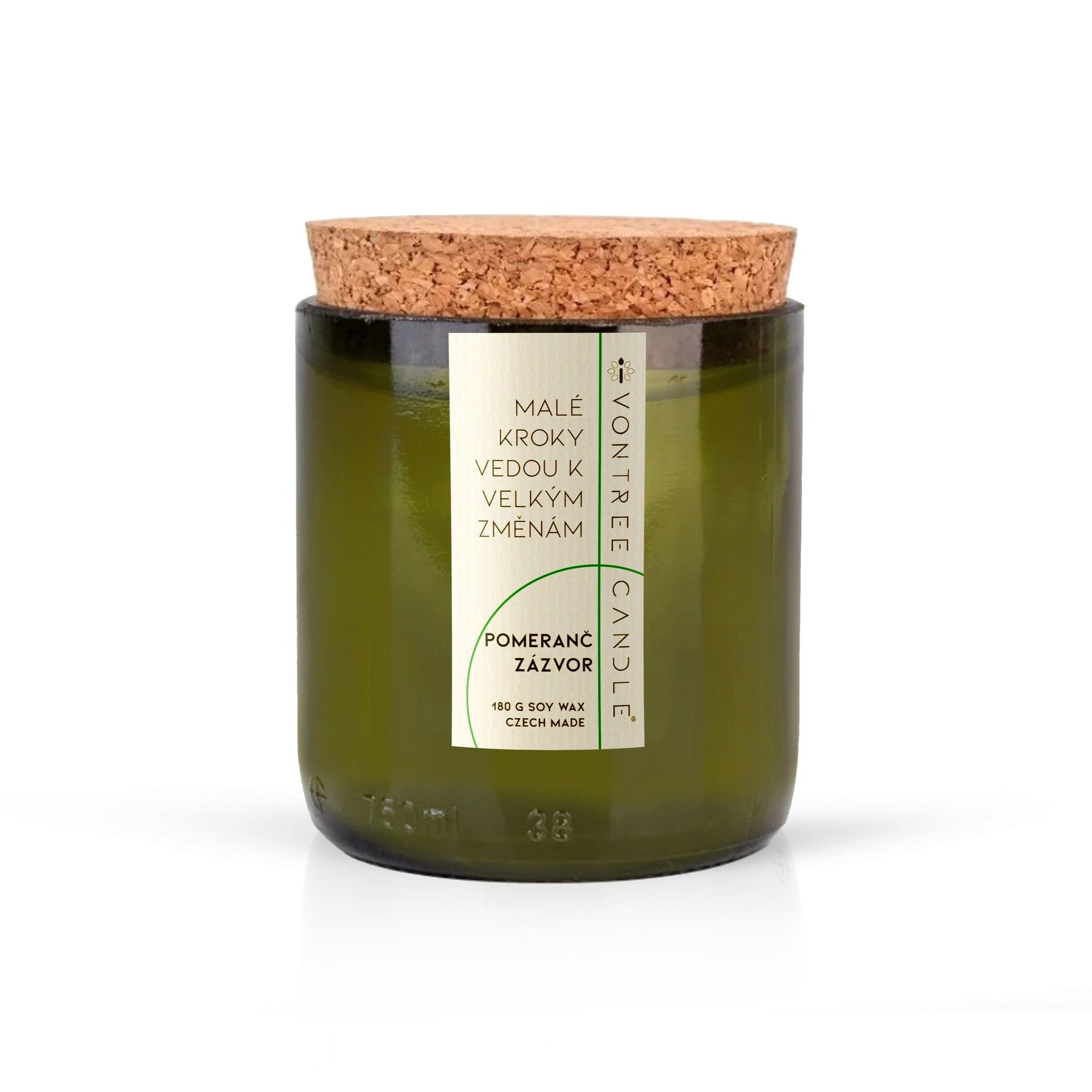 VonTree Candle Vonná svíčka ve vinné lahvi (250 ml) -  Pomeranč a zázvor