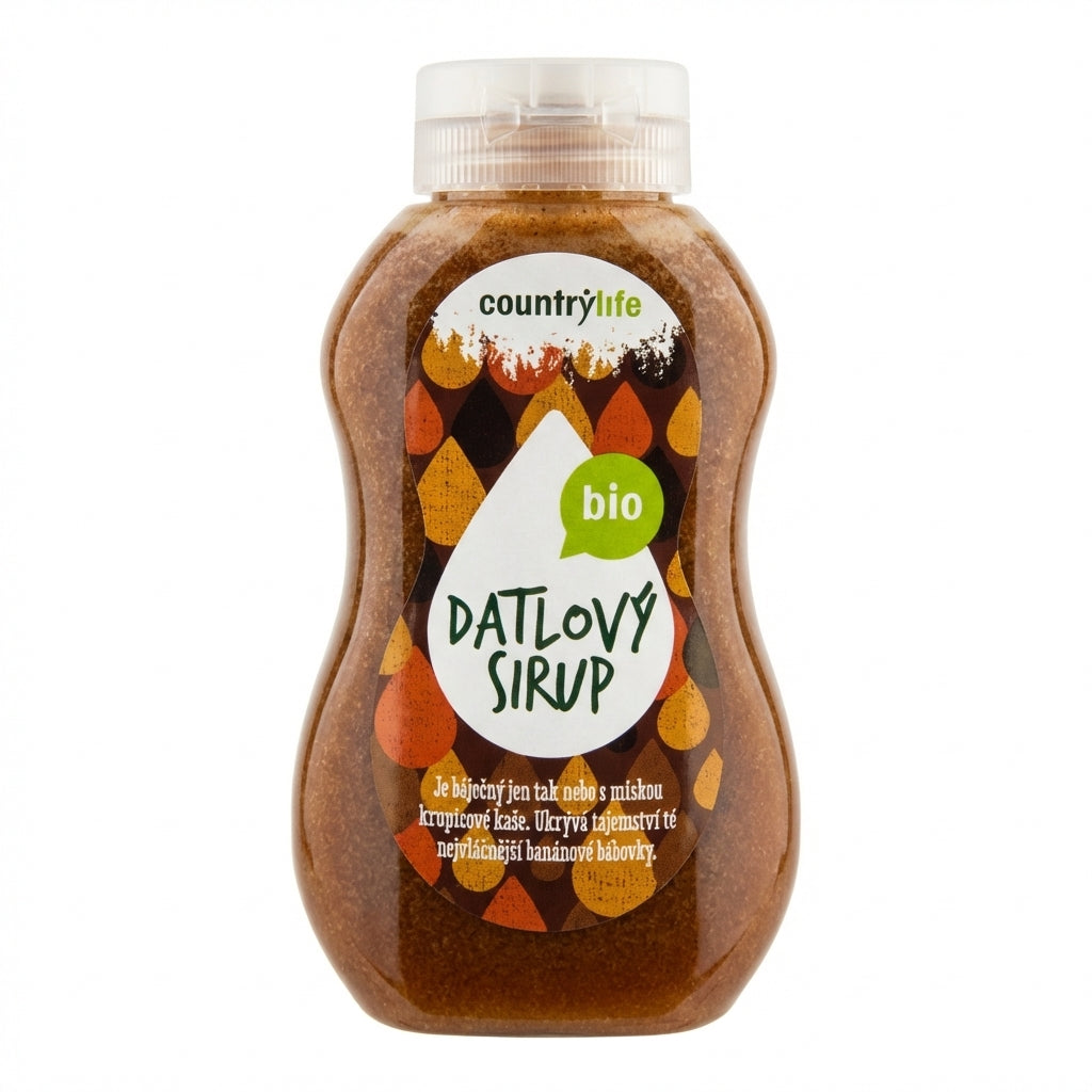 Country Life Sirup datlový BIO (250 ml/345 g) - zcukernatělý, min. trv. 7/2026