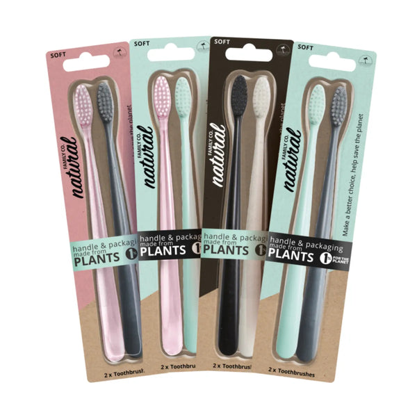 Jack n' Jill NFco. Sada zubních kartáčků SOFT - mátový + šedý (2 ks)