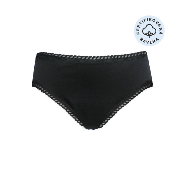 Anaé by Ecodis Menstruační kalhotky Panty na střední menstruaci - M, černé - pošk. obal