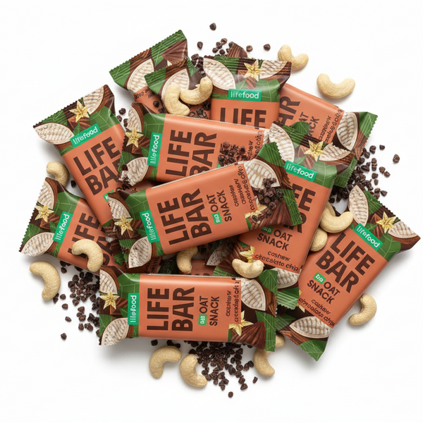 Lifefood Zvýhodněná sada 13 + 2 tyčinky zdarma - Lifebar Oat Snack Chocolate Chip BIO (15 x 40 g)