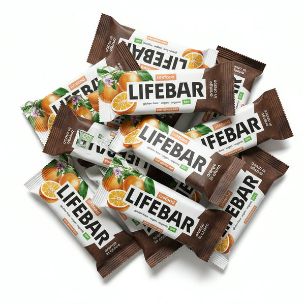 Lifefood Zvýhodněná sada 13 + 2 tyčinky zdarma - Lifebar InChoco pomerančová RAW BIO (15 x 40 g)