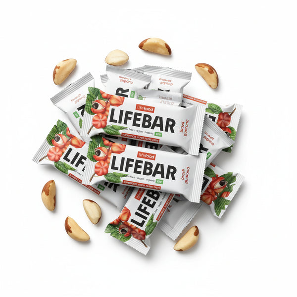 Lifefood Zvýhodněná sada 13 + 2 tyčinky zdarma - Lifebar s para ořechy a guaranou BIO (15 x 40 g)