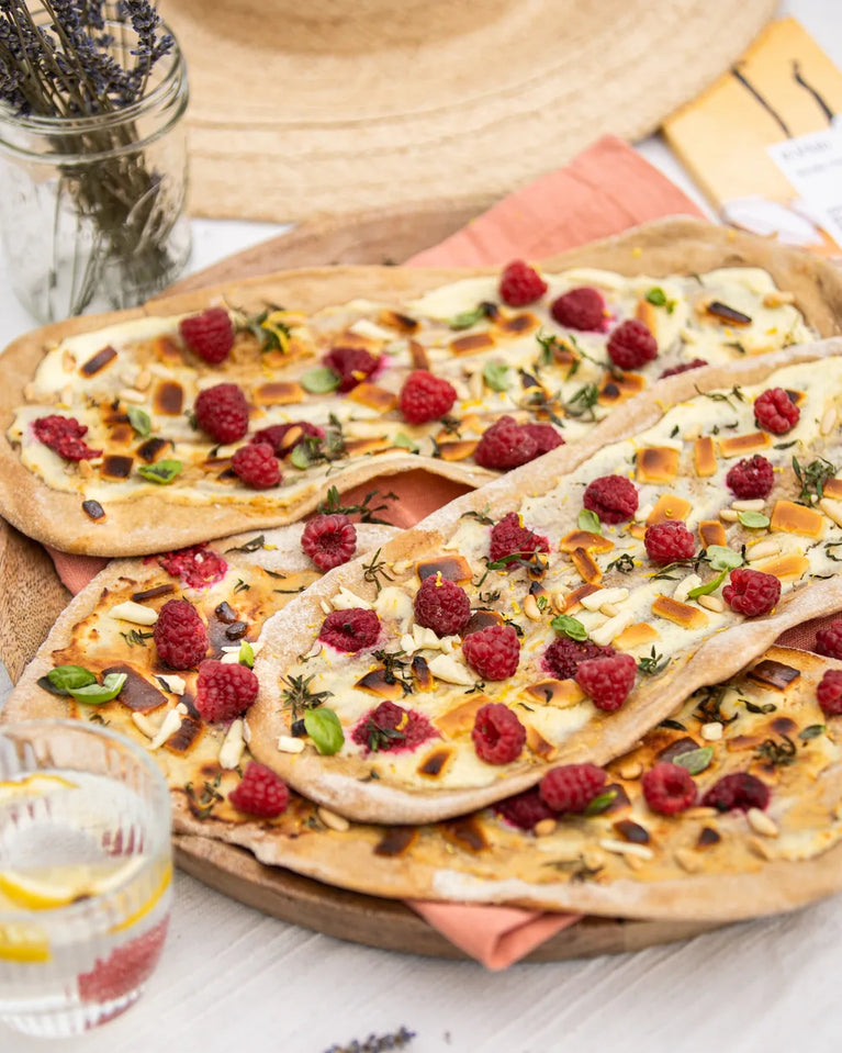 Sladké flammkuchen s bílou čokoládou