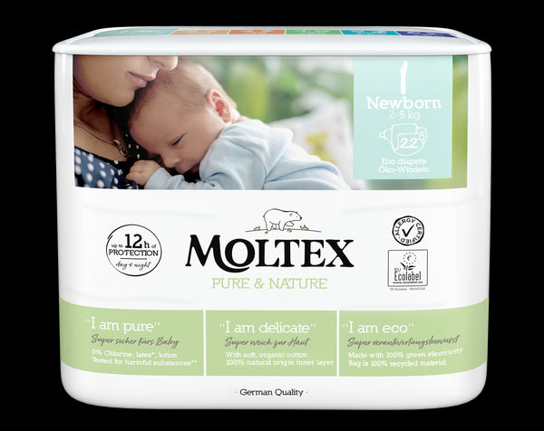 Moltex Ekoplenky Pure & Nature - pro novorozence (2-5 kg) (22 ks)