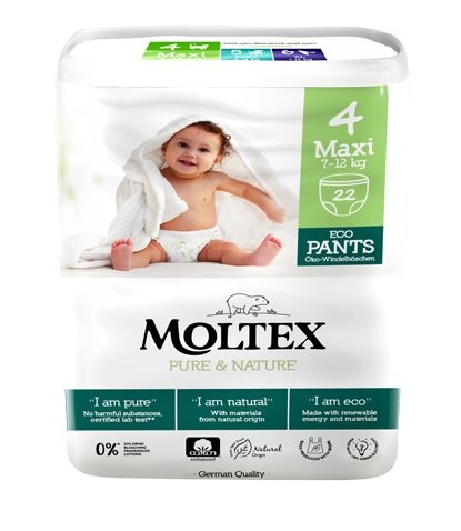 Moltex Natahovací plenkové kalhotky Pure & Nature - Maxi 7-12 kg (22 ks)