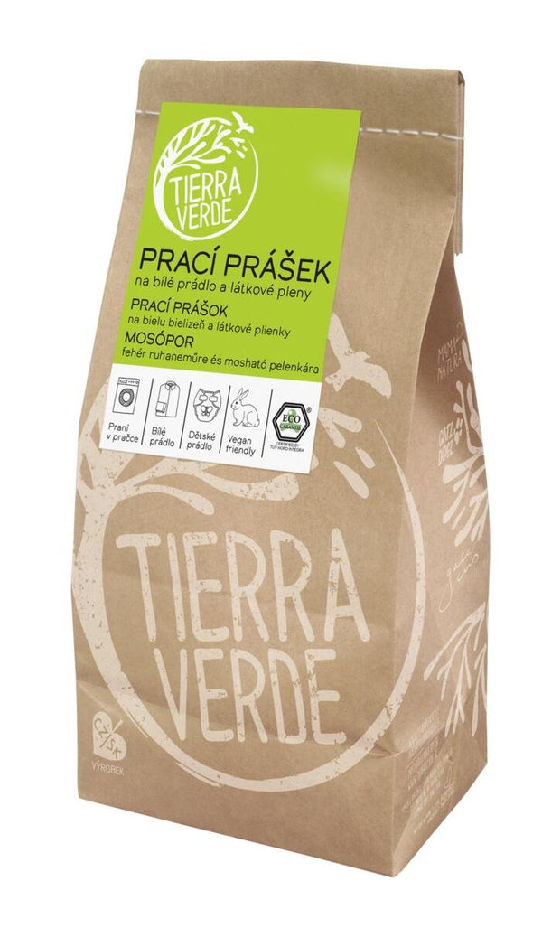 Tierra Verde Prací prášek na bílé prádlo a látkové pleny - INOVACE