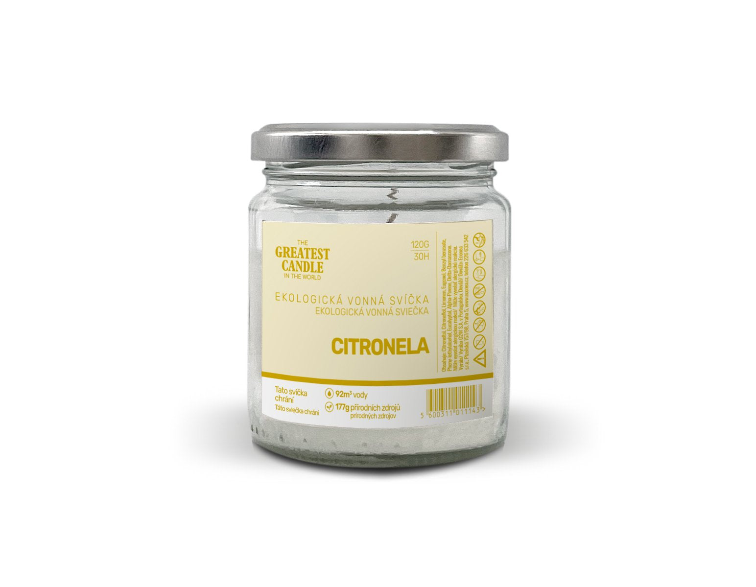The Greatest Candle Zero-waste svíčka ve skle (120 g) - citronela