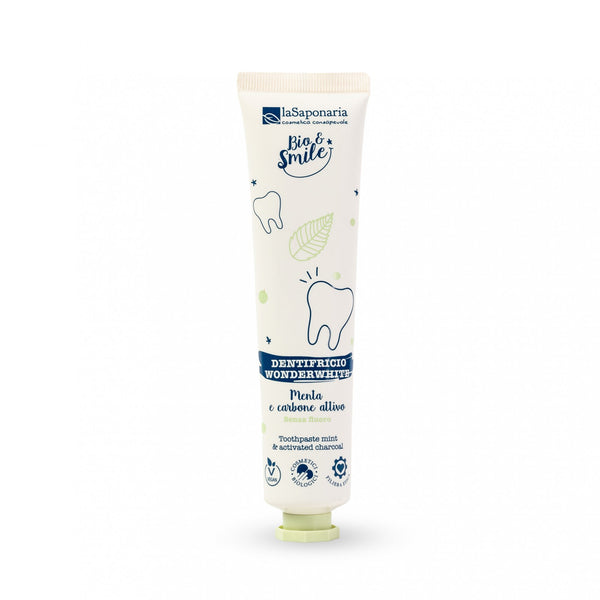 laSaponaria Bělicí zubní pasta WonderWhite - máta a aktivní uhlí BIO (75 ml)