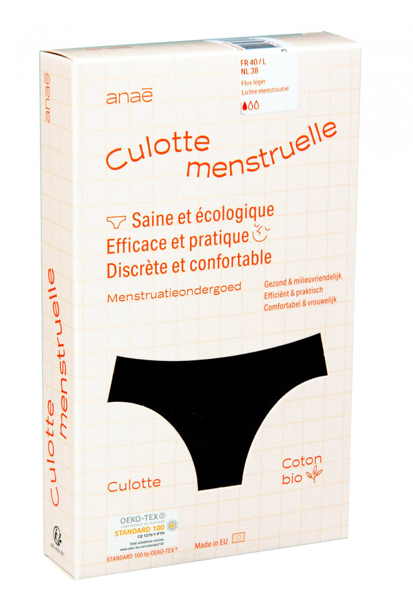 Anaé by Ecodis Menstruační kalhotky Panty na slabou menstruaci - černé